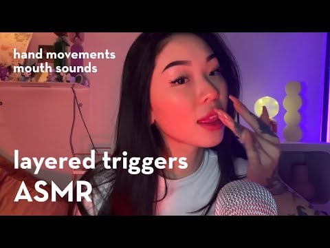 ASMR | RANDOM LAYERED TRIGGERS | mouth sounds | tapping | hand movements | spit painting (invisible)