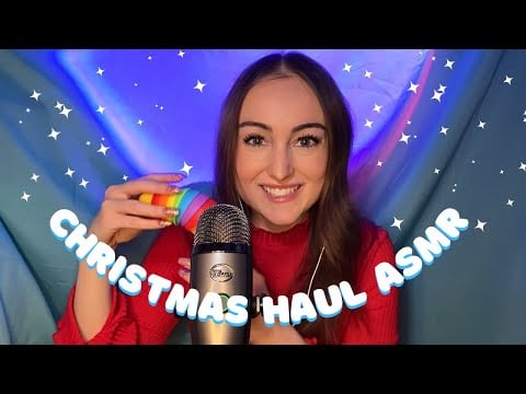 ASMR 🎄 Showing You My Christmas Haul (tapping, slug toy, chewing sounds)