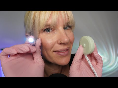 ASMR Roleplay - Deine entspannte Gesichtsanalyse ( LIGHT TRIGGER, WRITING SOUNDS, FACE MEASURING )