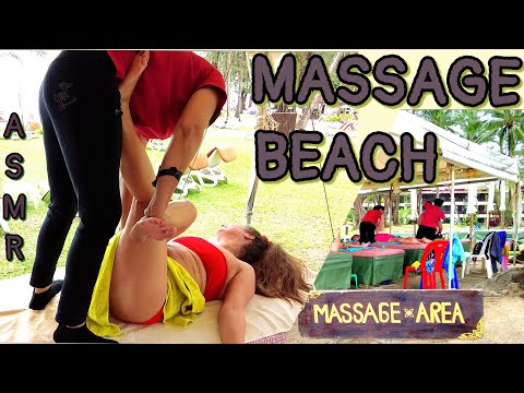 ASMR Beach massage, relaxation area! (Street massage)