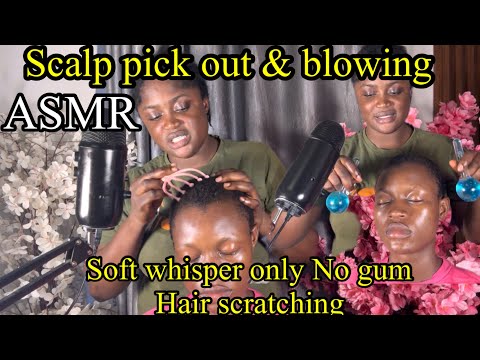 ASMR 🫶🏻No gum Soft whisper only , Hair crust Picking, scalp massaging with tools to put U to sleep