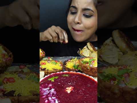 ASMR Eating Spicy Street Samosa,Pav Bhaji,Chicken Momos,Maggi Indian Street Food ASMR Eating Mukbang