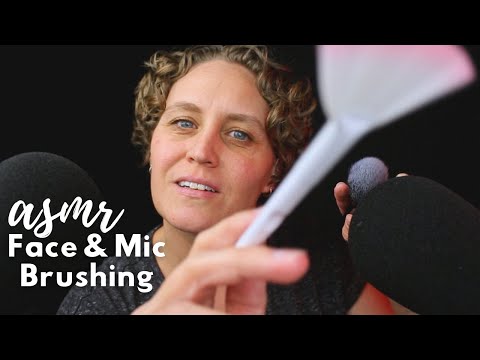 ASMR Face Brushing, Mic Brushing, Mic Blowing