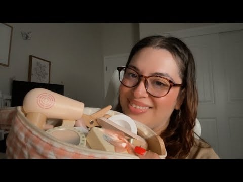 ASMR| I give you a Wooden Makeover- makeup, skincare, & haircut 💇🏻‍♀️ (some camera sounds) 