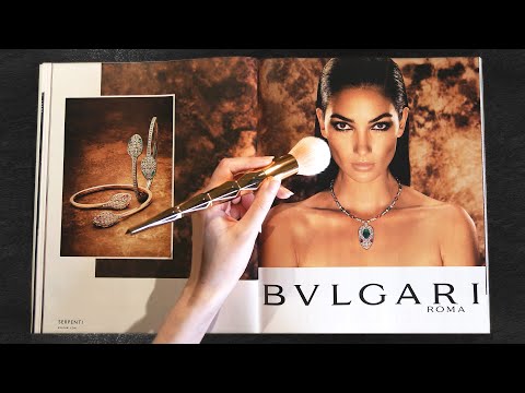 ASMR Magazine Face Brushing | Page Flipping, Letter Tracing