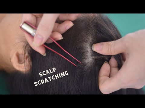 ASMR Tingling Scalp Massage, Scalp Scratching Sounds, Hair Parting On Real Person For Cure Insomnia