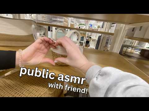 asmr in public with a friend! (fast + layered tapping in a store)