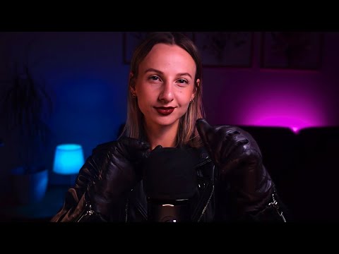 ASMR | Leather Sounds & Close Whispering 🖤