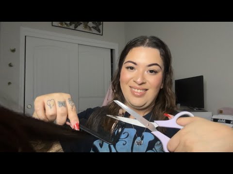 ASMR| Nice hairstylist gives you a 50¢ haircut 💇🏻‍♀️- you are her very first client ever! 🤭