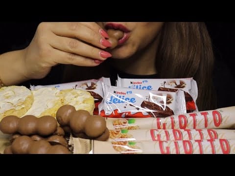 ASMR GOODIES COOKIES SOFT & CRUNCHY MALTESER KINDER FERRERO MUKBANG CREMA ASMR #asmr #mukbang #food