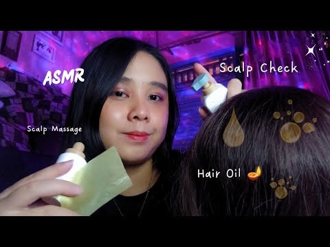 ASMR Scalp Check, Scalp Oil Removal, Scalp Massage, and Treatment Whispering and Soft Spoken