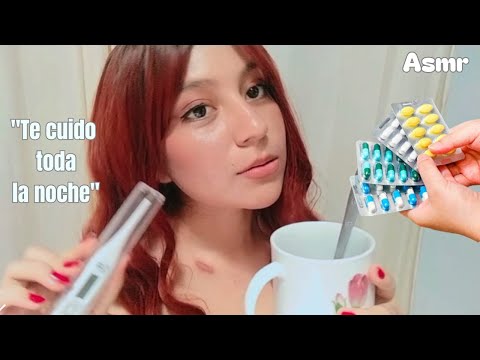 asmr/ TU NOVIA TE CUIDA TODA la NOCHE roleplay🤧😷