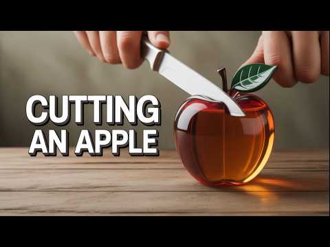 Watch This Glass Apple Get Perfectly Cut: A Mesmerizing Art Transformation!