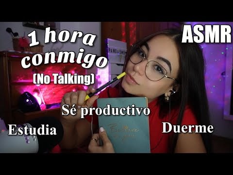 ASMR ESTUDIA CONMIGO!📚| STUDY WITH ME! (No Talking + Ondas theta de fondo) ASMR español - Pandasmr