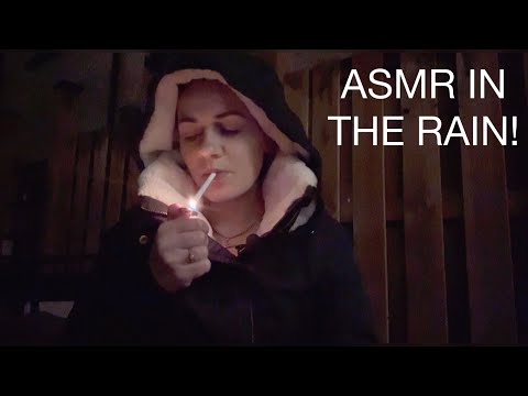 ASMR | Smoking In The Rain (Hand Movements & Whispering)