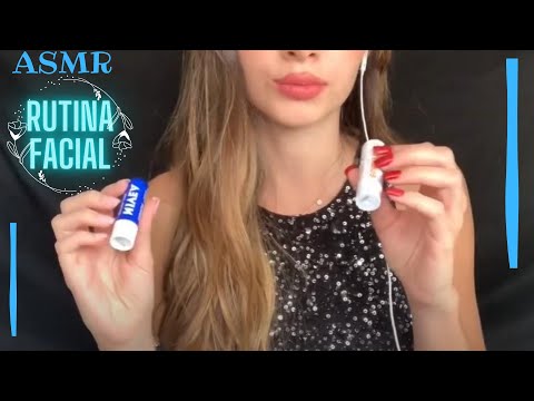 ASMR ESPAÑOL-  Rutina Facial (mouth sounds + tapping)