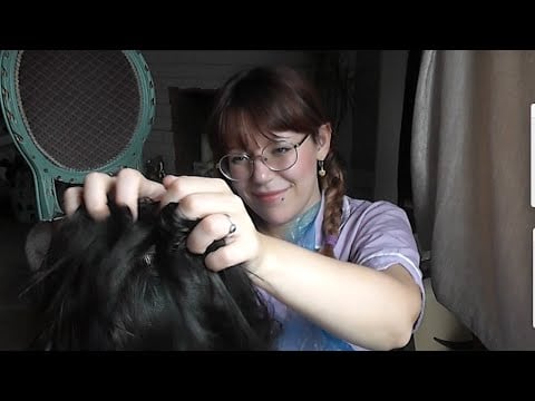ASMR ROLEPLAY SCALP CHECK | HAIR PLAY | ROUGH MASSAGE