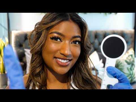 ASMR | Sleep Clinic (Cranial Nerve Exam, Measuring You, Scalp Check, Inaudible whispers)