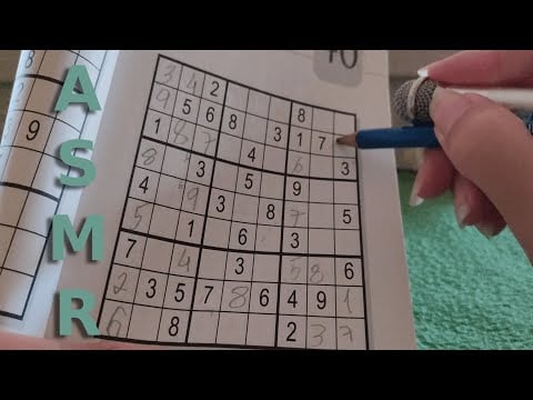 ASMR playing sudoku! (no talking, scribbling sounds)