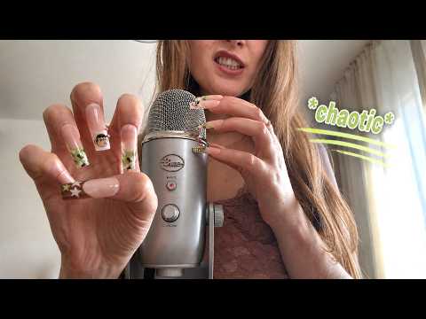 💚ASMR whisper rambles, mic scratching & tapping (chaotic)⭐️