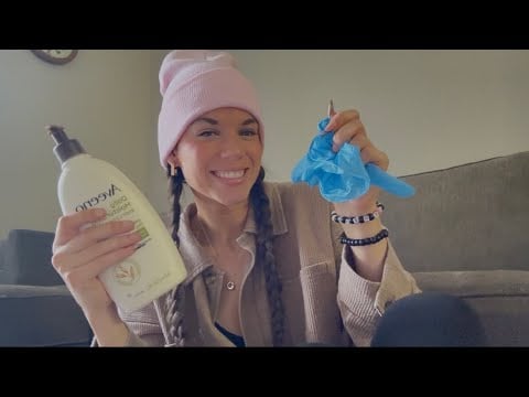 ASMR | fast & aggressive massage (lotion & rubber gloves) 