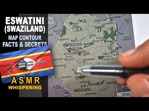 ASMR: Map of ESWATINI (Swaziland) tracing | Main CITIES less known facts | ASMR maps and facts