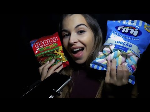 ASMR COMENDO MARSHMALLOW & BALA JELLY | Sons de Mastigação