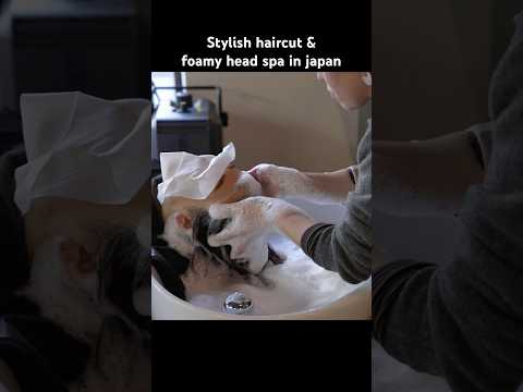ASMR Japanese Lady Gets Stylish Haircut & Foamy Head Spa by Top Female Stylist