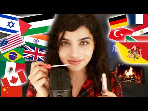 Chewing Gum While Whispering Happy New Years in 100 languages | ASMR