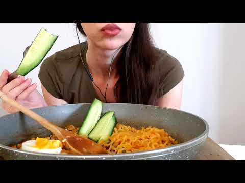 ASMR | Eating Spicy Ramen Noodles | No Talking | Lady M. ASMR