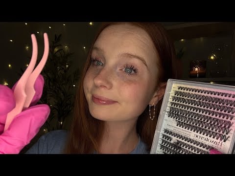 ASMR Sweet Friend Does Your Lash Extensions Roleplay (spoolie nibbling) 🥥🫧