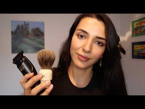 Relaxing Barber ASMR - Shave & Hair Trim (Soft Speaking POV)