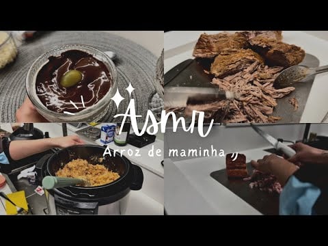 ASMR COZINHANDO COM A CAMS - ARROZ COM MAMINHA 🧑‍🍳