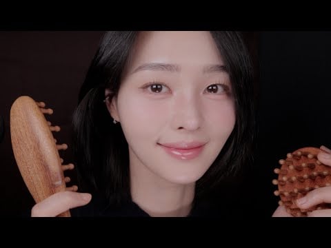 ASMR.sub 깊은 수면을 위한 두피 마사지와 헤어 브러싱 | Realistic scalp massage and hair brushing