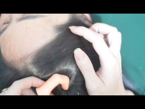 ASMR Nape Scratching And Parting Hair / Real Person Hair Combing Sounds For Relaxation