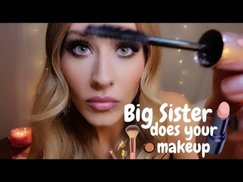 ASMR Big Sister Does Your Makeup 👭✨️ (face touching, personal attention, roleplay 💕)
