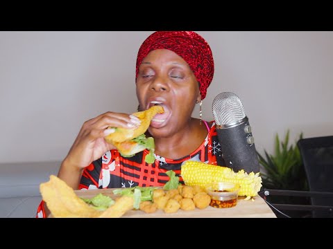 Made dying Husband Jealous CORN FRIED FISH OKRA ASMR EATING SOUNDS