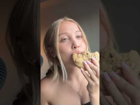 british girl reviewing crumbl cookie dubai chocolate full video on my channel😊 #asmreating #mukbang