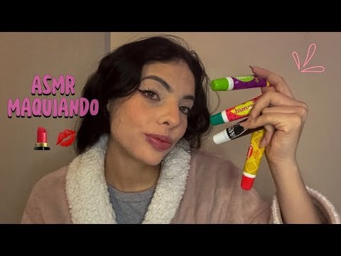 ASMR| ME MAQUIANDO sons de boca e conversa 