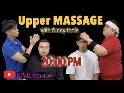 【ASMR】Upper body Massage (Pls Skip to 2:45 ) Live version #headmassage #backmassage #earmassage