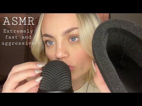 ASMR Extremely fast and aggressive mic triggers | mic swirling & pumping, mic tapping, mouth sounds+