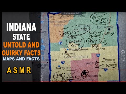 ASMR INDIANA state  - The Untold and Quirky FACTS | Map outline with facts | ASMR maps and Facts