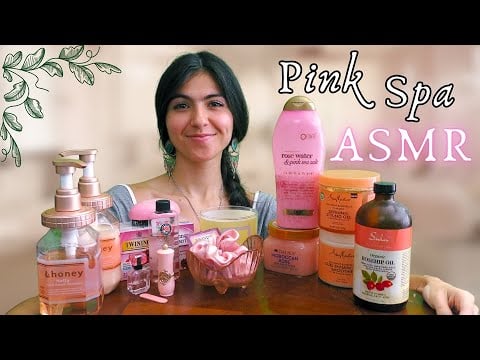 ASMR || Relaxing Pink Spa Session 🛀🏼🌺🧼