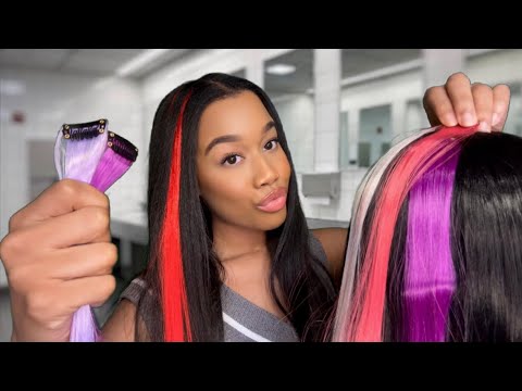 ASMR Giving You $5 Clip in Extensions in The School Bathroom But I’m a Scammer 💇‍♀️ ASMR Hair Play