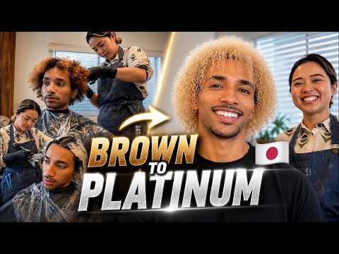 I Finally Got My Curly Hair Platinum Blonde in Japan 🇯🇵 | Shibuya Salon Experience