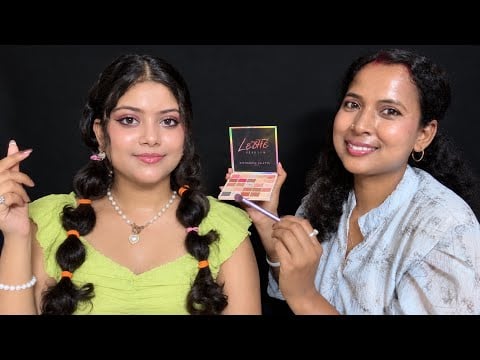 ASMR My Aunty Doing My Korean Glass Skin Makeup & hairstyle 🥹🫶🏻