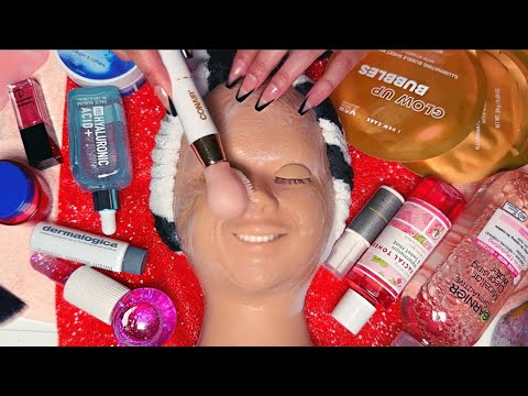 ASMR Facial Skincare on a Mannequin 🫧 relaxing whispers