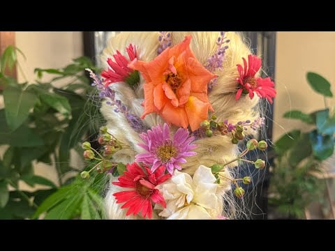 ASMR Mermaid Hairstyling | Hair Decorating with Fresh Flowers 🌸  Perfectionist - Finishing Touches