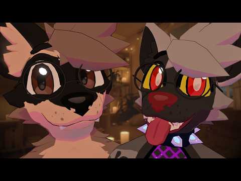 [Furry ASMR] Mouth Sounds and Ear Licking with Remache & Indy 🖤 | Rain Ambience