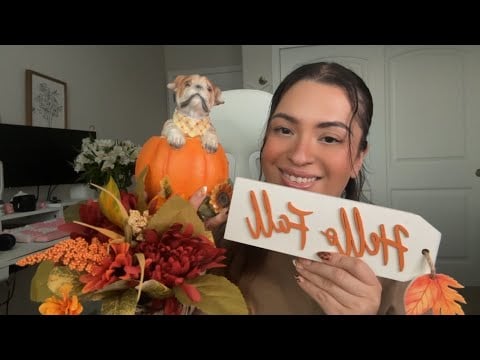 ASMR Fall home decor triggers 🍂🤎- whispering 🎧
